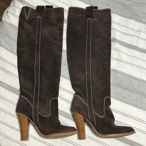 Colin Stuart Women’s Knee High Suede Brown Boots Size 7.5